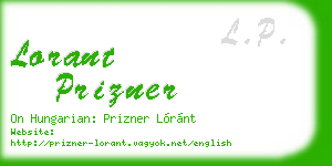 lorant prizner business card